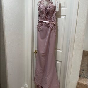 Portia and Scarlett Backless Lace Dress in Lavender
